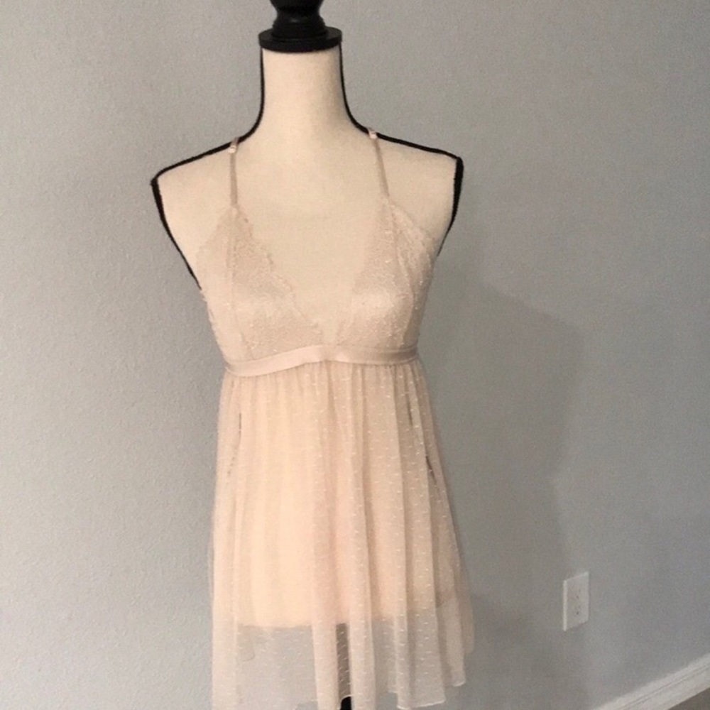 VICTORIAS SECRET Mesh Lace Sheer Babydoll | L